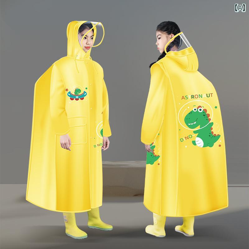 レインコート キッズ 子供用 男の子 女の子 小学生 撥水 防水 防災 カッパ リュック対応 ランドセル対応 全身 反射テープ付き かわいい うさぎ ねこ ユニ...