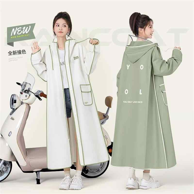 レインコート レディース バイク用 ロング丈 全身 防水 撥水 厚手 大人用 自転車用 ポンチョ スクーター 通勤 通学 おしゃれ かわいい リュック対応 収納...