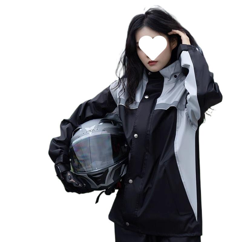 レインコート レディース バイク 男性用 セパレートタイプ 上下セット 撥水 防水 防風 膝当て付き スクーター 通勤 通学 作業着 釣り アウトドア ブラック...