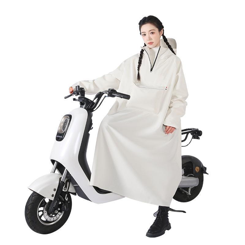 レインコート レディース バイク用 一体型 ロング丈 全身 防水 撥水 速乾 収納袋付き 深灰色 米白 紫 松木緑 M L XL XXL