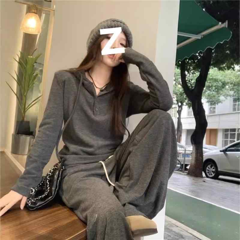 セットアップ レディース 秋 上下セット Tシャツ 長袖 &amp; ワイドレッグパンツ ゆったり 部屋着 ルー..