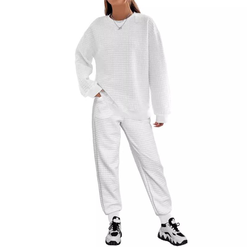 セットアップ レディース 春秋 ストリート カジュアル 長袖 トップス パンツ 上下セット 無地 切り替え 普段使い 部屋着 白 黒 赤 ピンク系 カーキ 紺 XS S M L XL 2XL 3XL