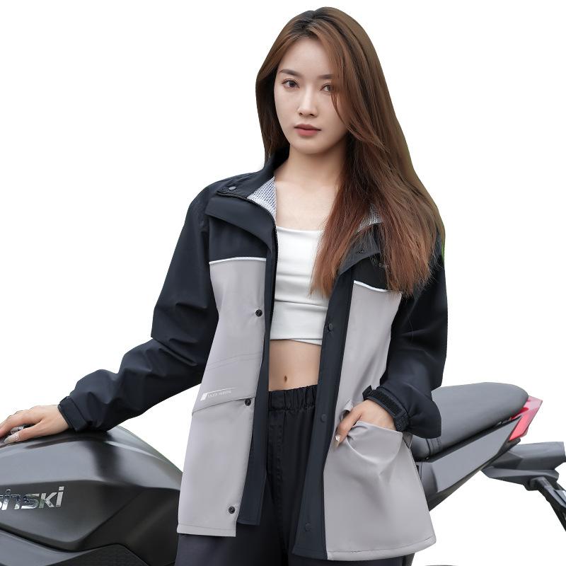 バイク用レインコート 上下セット 厚手 防水 防風 反射テープ付き 男性用 女性用 オートバイ スクーター 自転車 通勤 通学 撥水 カッパ パンツ ズボン 収...