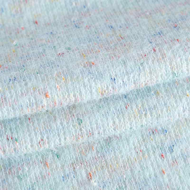 ニット生地 カットソー レディース 秋冬 服地 パイル レインボー ボーダー柄 粗編み ぬいぐるみ生地 帽..