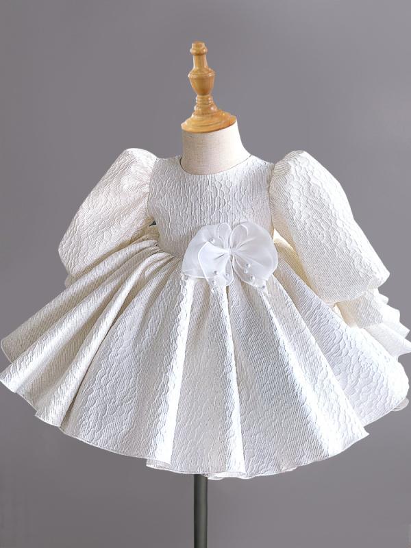 ワンピース 女の子 ベビー プリンセス チュールスカート パフスリーブ Aライン 結婚式 誕生日 パーティー フォーマル かわいい チュール 発表会 演奏会 記念写真 ポリエステル 綿 春夏