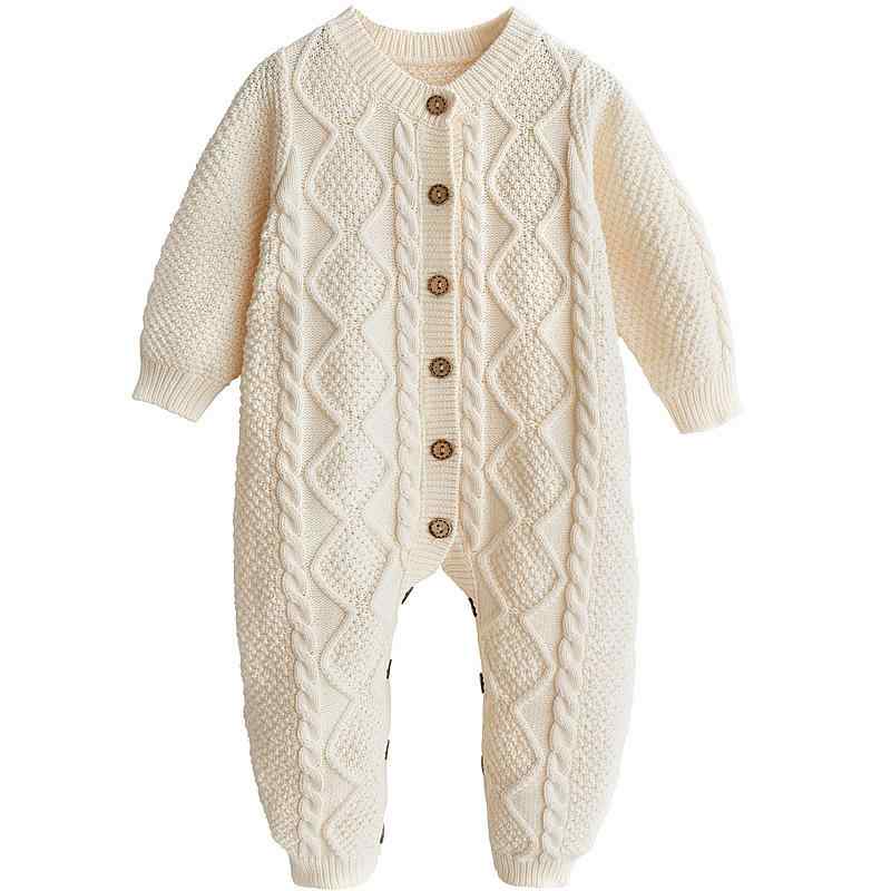 ベビー ニット ロンパース 長袖 コットン 春秋 冬 赤ちゃん カバーオール セーター アウター 綿100%