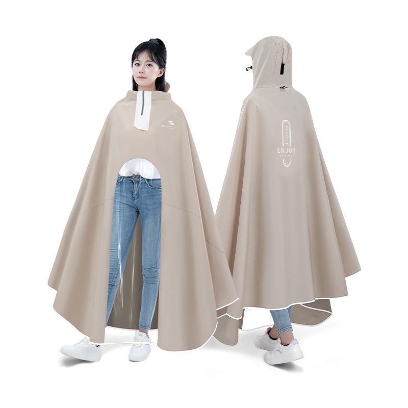 バイク用レインコート 男性用 女性用 ロング丈 厚手 全身 防水 防雨 オックスフォード生地 4XL 5XL ブラック グレー カーキグリーン