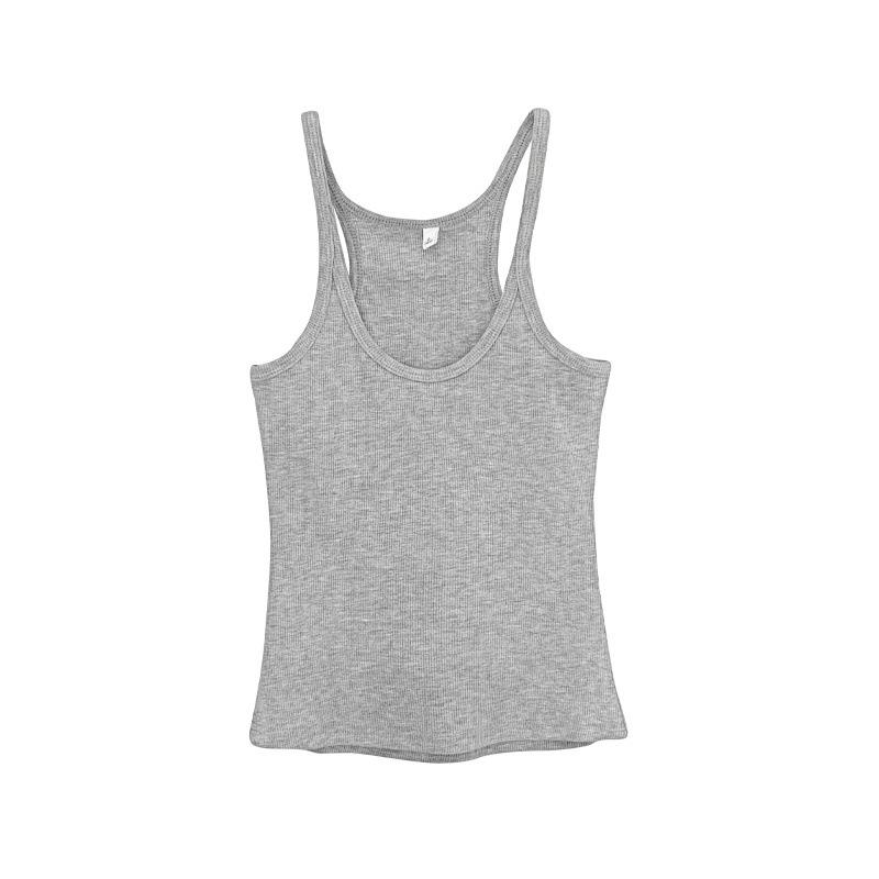 キャミソール レディース インナー リブニット 無地 スリムフィット タイト ショート丈 ノースリーブ ..