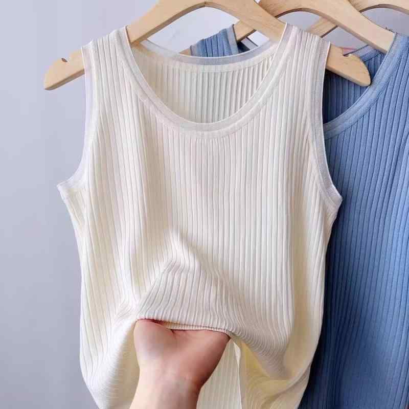 Tシャツ レディース ノースリーブ 接触冷感 ニット キャミソール インナー トップス カットソー 無地 ..