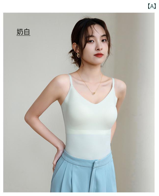 ブラウス レディース 薄手 ノンワイヤー チューブトップ キャミソール 接触冷感 バックシャン インナー..