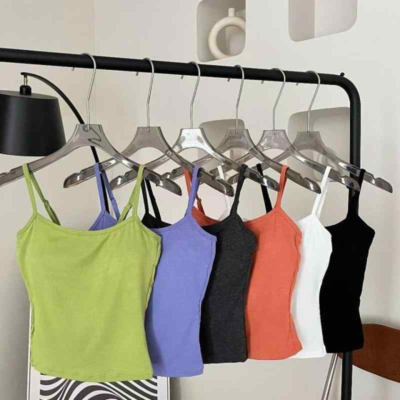 キャミソール レディース 一字襟 ノースリーブ トップス カットソー スリム 綿 高伸縮 カジュアル 黒 ..