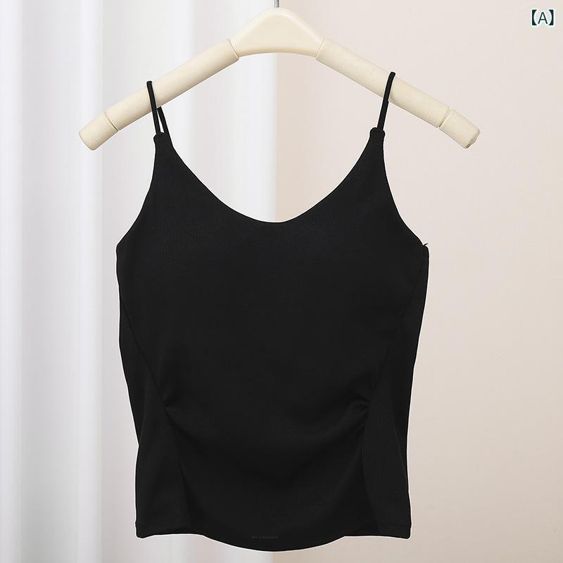 タンクトップ レディース 接触冷感 カップ付き トップス インナー 薄手 ノースリーブ おしゃれ シンプ..