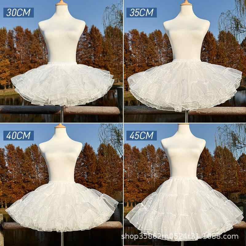 ロリータ スカート レディース 4層 ソフトチュール パニエ ボリューム ショート丈 30cm 35cm 40cm 45cm..