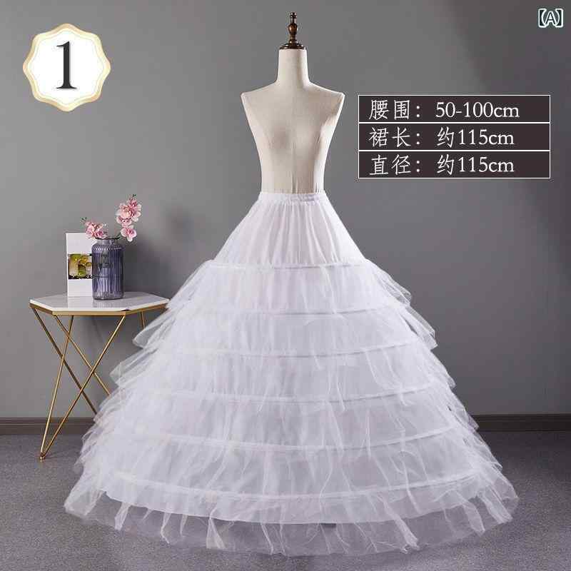 ウェディングドレス スカート レディース 調節可能 ペチコート ロング丈 ロリータ ドレス インナー パニエ ブライダル 花嫁 成人 無地 ホワイト ブラック