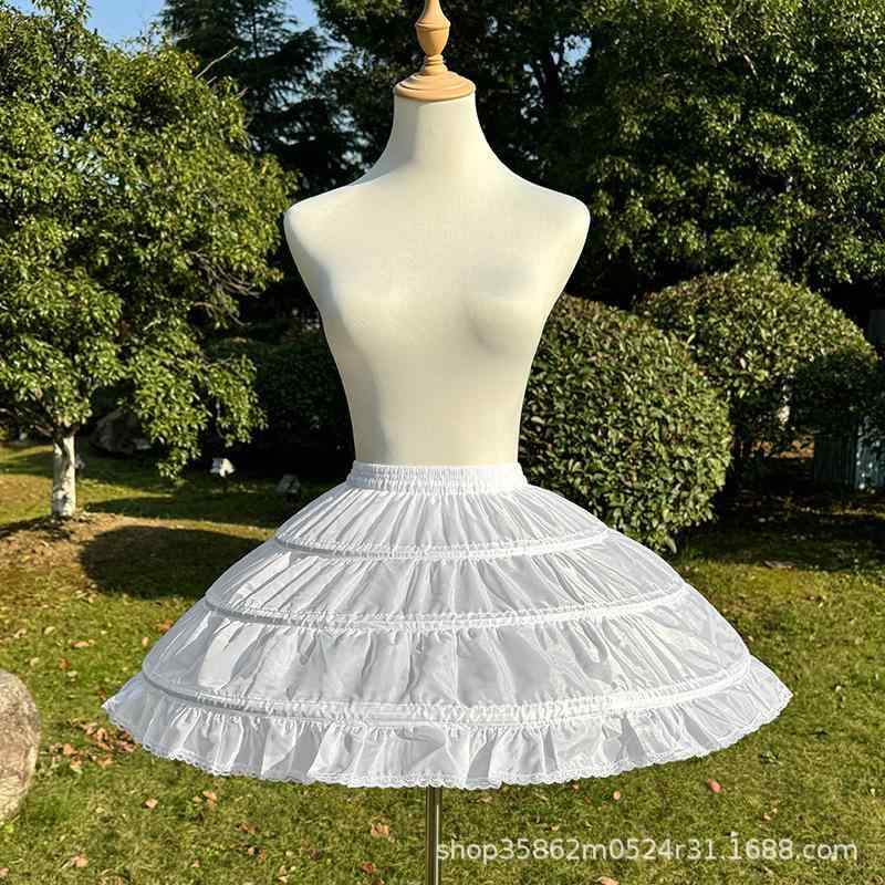 ペチコート レディース ロリータ 調節可能 3層 コスプレ バレエ チュールスカート ホワイト 40cm