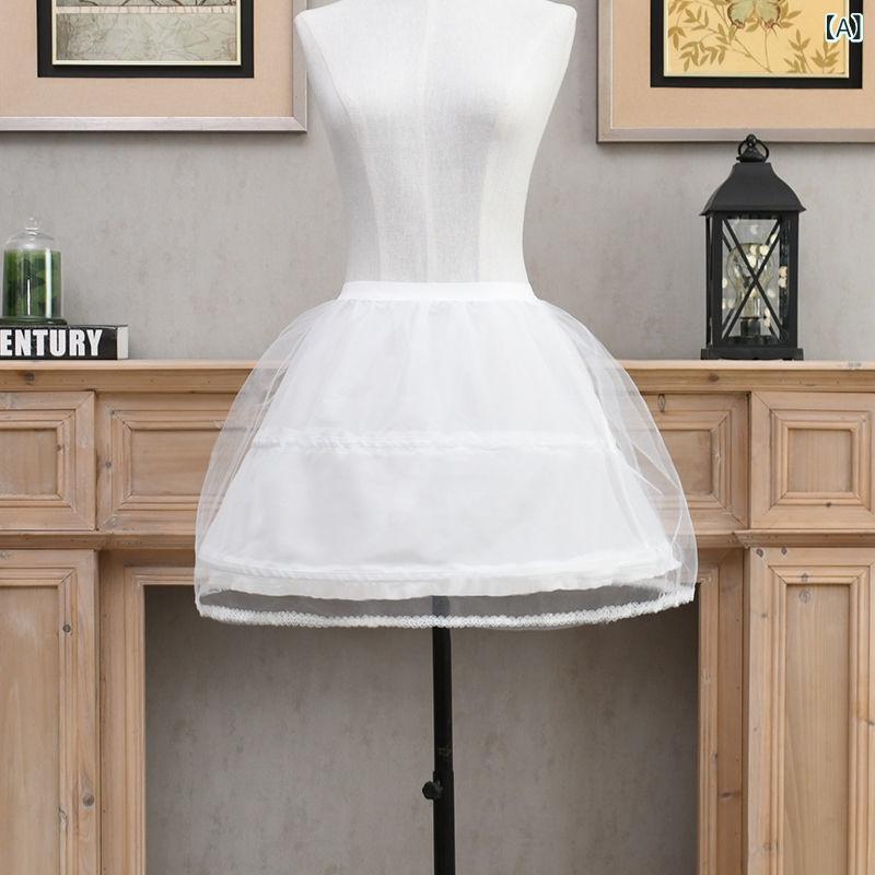 スカート レディース ロリータ 調節可能 ペチコート 2本ワイヤー レース 春夏 普段使い コスプレ 45cm 60cm