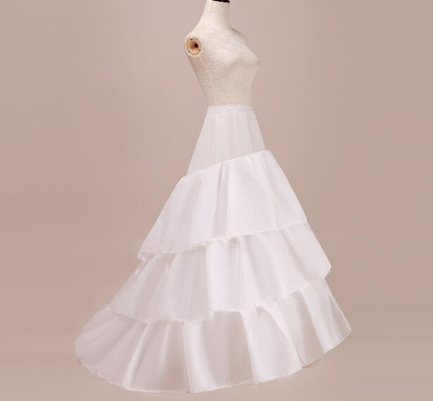 ブライダルアクセサリー ペチコート 3段フリル トレーン ウェディングドレス用 スカート インナー ホワイト ブラック