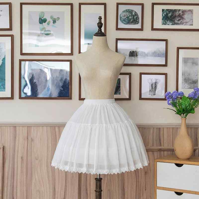 スカート ロリータ レディース 調整可能 ペチコート ボリューム インナー スカート ホワイト ブラック ポリエステル