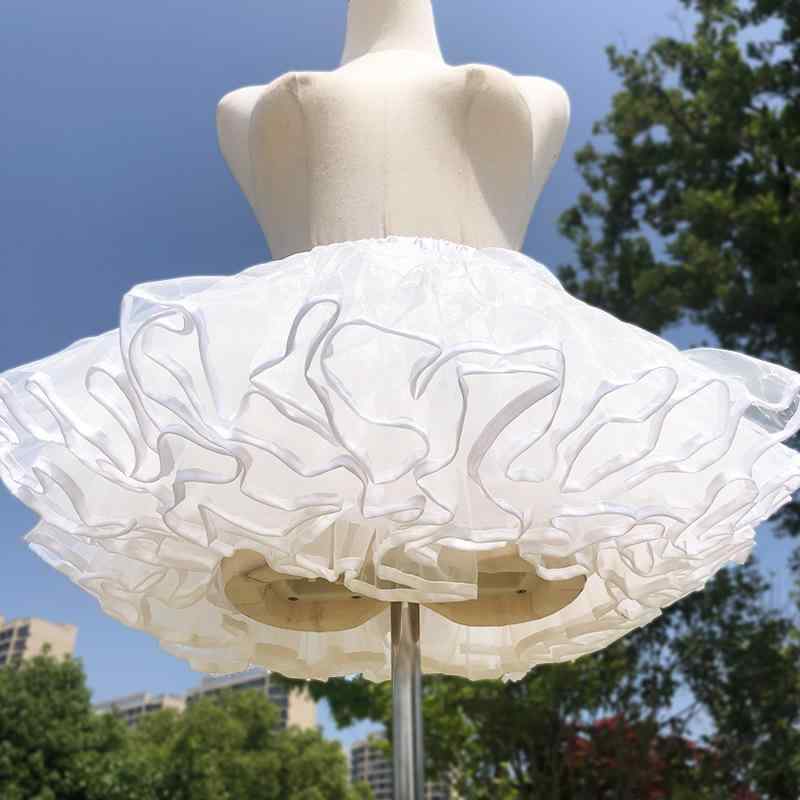 ロリータ スカート用アンダースカート ペチコート ホワイト 35cm丈 無骨 チュールスカート ボリュームアップ コスプレ ハロウィン パーティー イベント