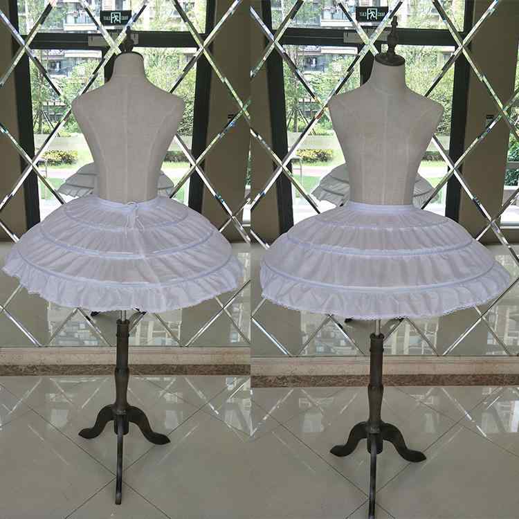 子供用 チュールスカート ペチコート 3段ワイヤー パニエ コスプレ プリンセス ワンピース ドレス用 40cm ホワイト