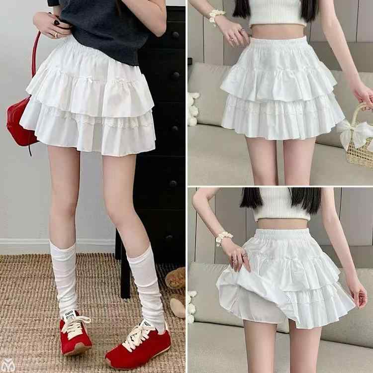 子供服 スカート 女の子用 Aライン プリンセススカート ケーキスカート 白 春夏 大童 ミディ丈 膝丈 ふ..