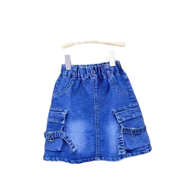 スカート キッズ 女の子 デニムスカート 夏 Aライン パール ケーキスカート 子供服 ガールズ カジュア..