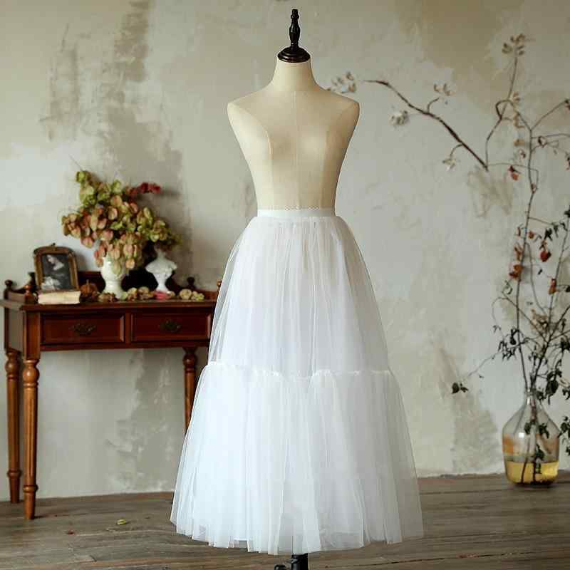 ウェディング ドレス ケーキ スカート インナー ソフト チュール ロリータ パニエ ロング ペチコート 高腰 ボリューム スカート チュールスカート ホワイト...