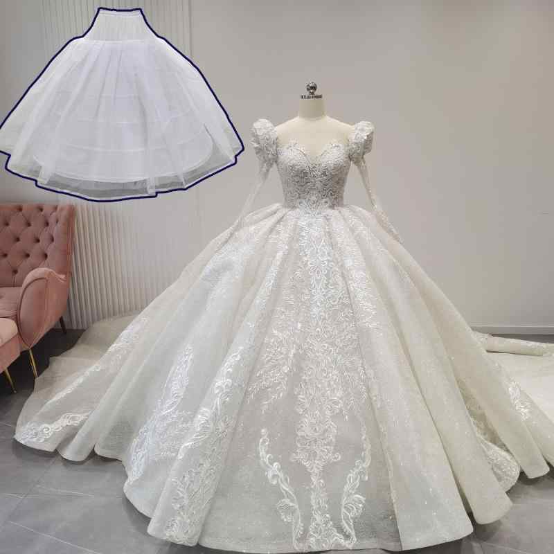 ウェディング ペチコート 2層 ハード チュール スカート ボリューム パニエ 大人用 ホワイト コスプレ ロリータ 直径100cm