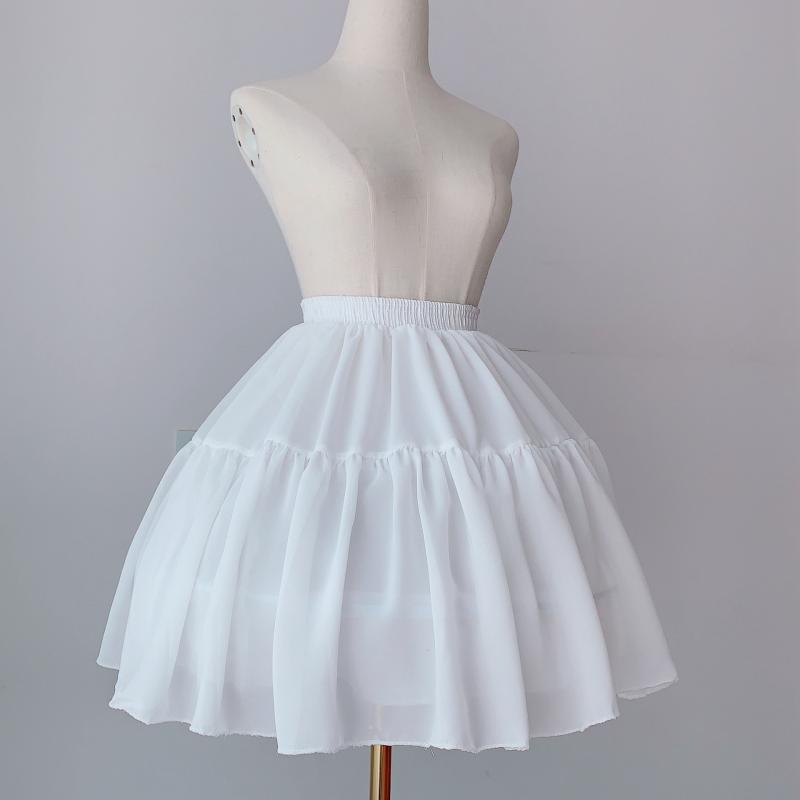 スカート レディース ロリータ 調節可能 ペチコート コスプレ 普段使い インナー 46cm 丈 ダブル スチール リング シングル レイヤー
