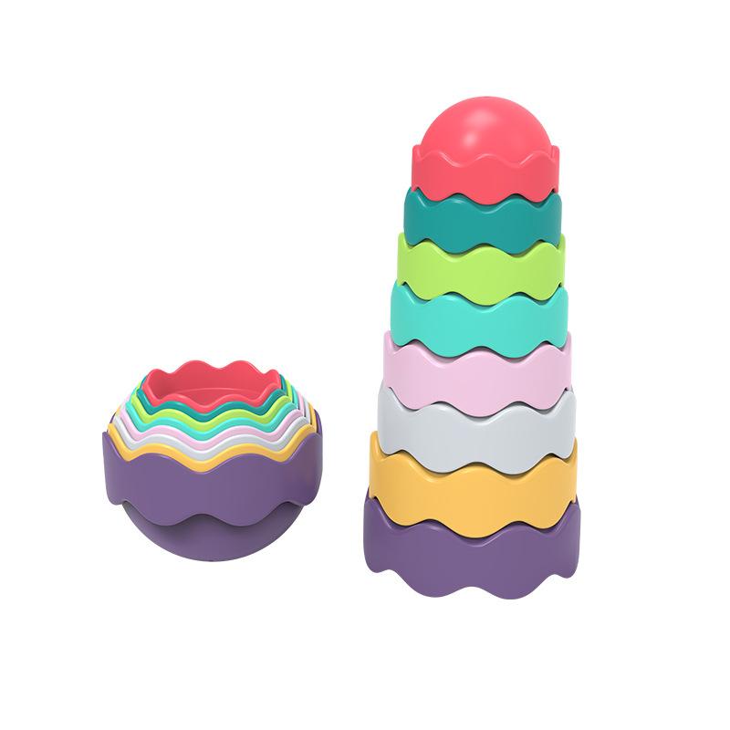 ベビー おもちゃ 知育玩具 レインボー カップ コップ 重ねる 砂遊び 水遊び お風呂 浴室