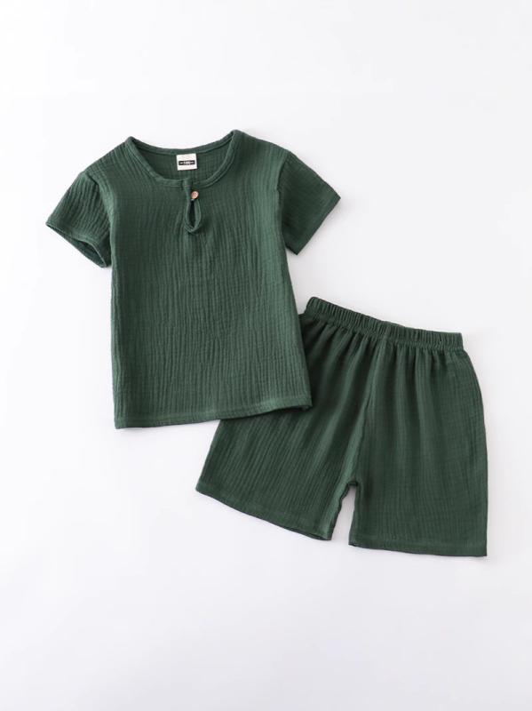 子供服 ベビー服 半袖Tシャツ 短パン 薄手 2点セット コットン リネン 上下セット 男の子 女の子 乳幼..