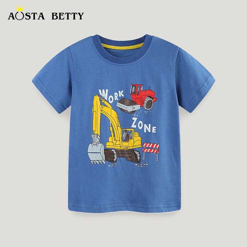 子供服 Tシャツ 男の子 半袖 トップス カットソー 柔らかい 綿100% 吸湿速乾 カートゥーン プリント かわいい 配色 普段着 部屋着 春夏