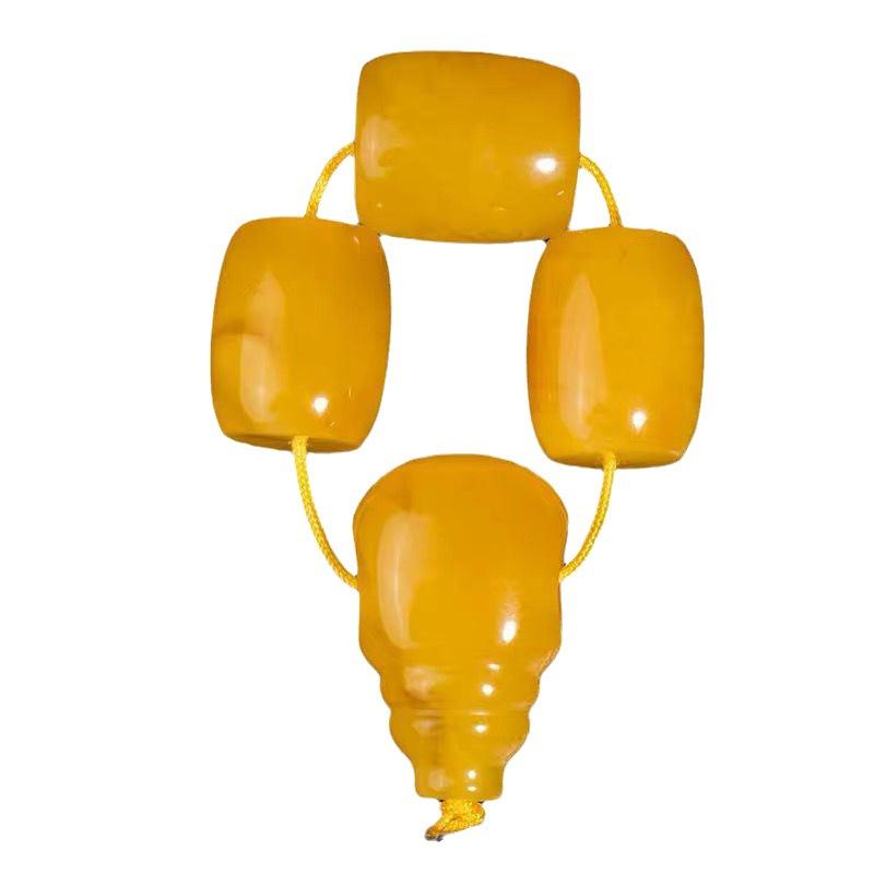 蜜蝋 パーツ 蜜蝋ビーズ 鶏油黄 蜜蝋 桶型ビーズ セット 通し穴 パーツ