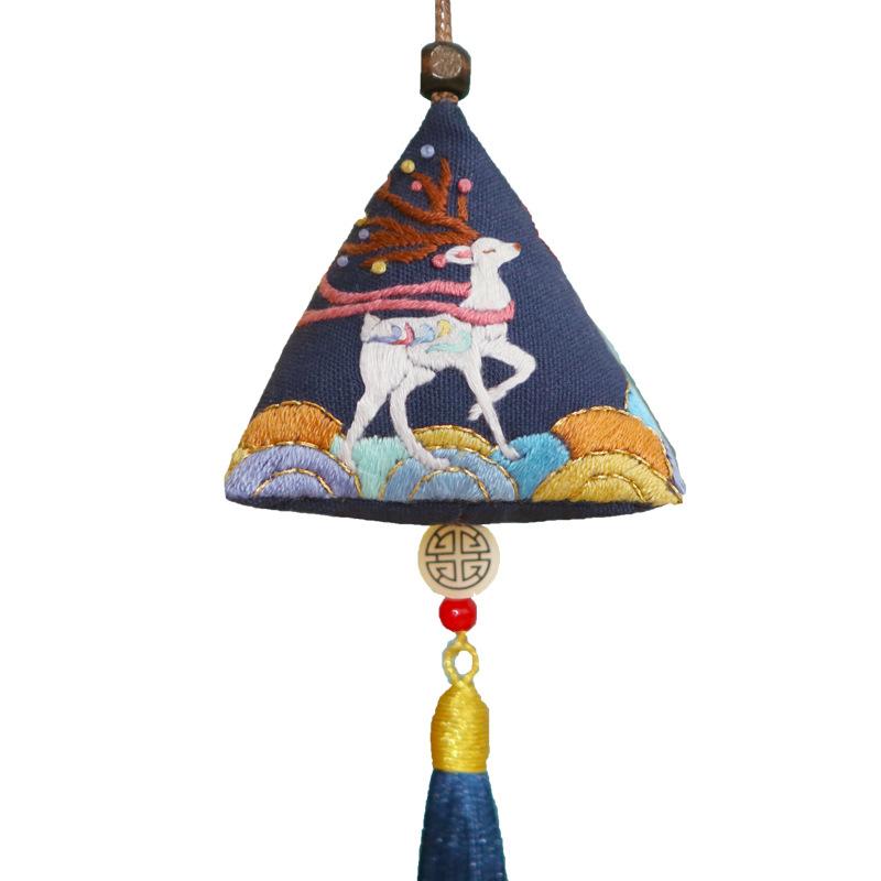 布製刺繍キット レディース 古風 刺繡 DIY 香り袋 手作り 巾着 持ち運び 車 ペンダント 端午の節句 お..