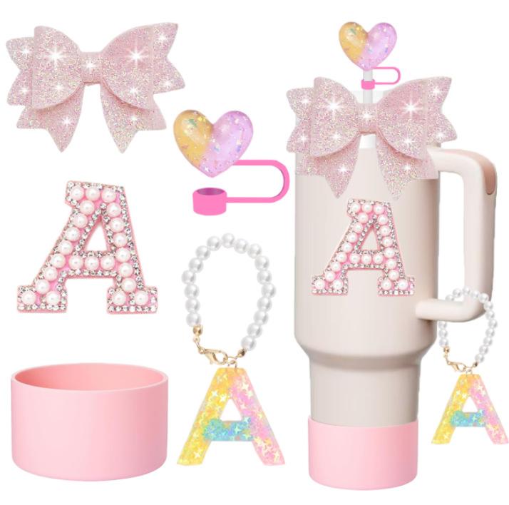 ストロー レディース 帽子 カップスリーブ アルファベット柄 パールチェーン カップチェーン パッチ か..