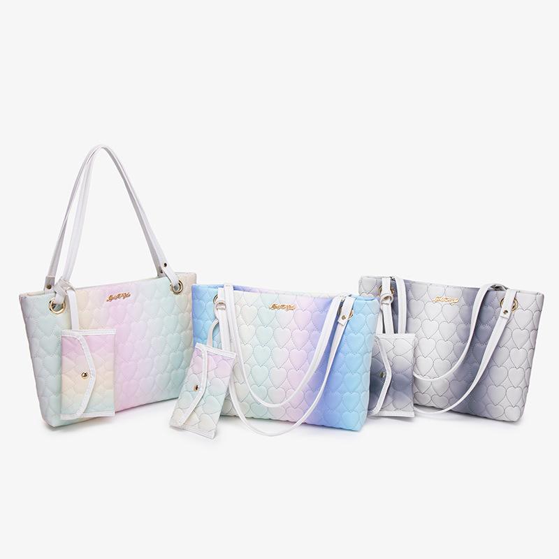 トートバッグ レディース 大容量 ショルダーバッグ パソコンバッグ ハート マカロンカラー 通勤 普段使い