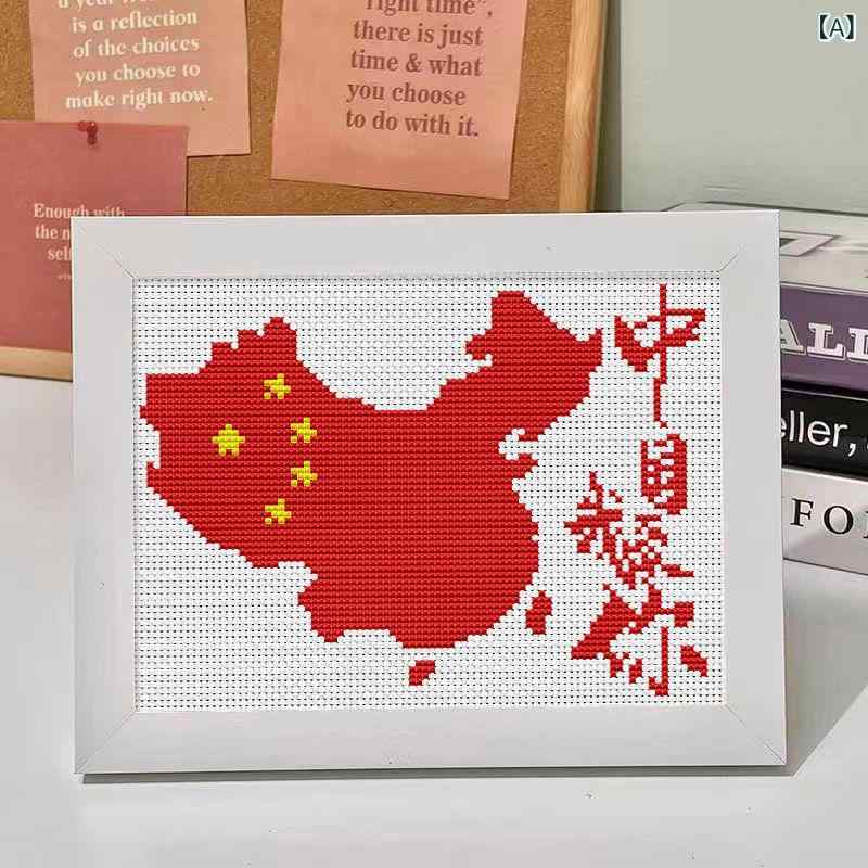 クロスステッチ 中国風 壁掛け 初心者向け DIY 手芸 キット 麻布 刺繍糸 飾り物 ギフト 中国