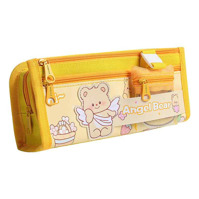 文具セット 小学生 高学年 かわいい 筆箱 大容量 収納 カートン 黄色い クマ キャラクター