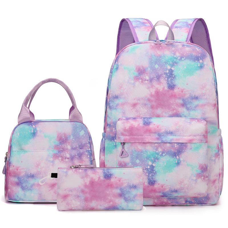 リュック レディース 高校生 通学 3点セット グラデーション カラー 筆箱付き ナイロン 大容量 かわい..
