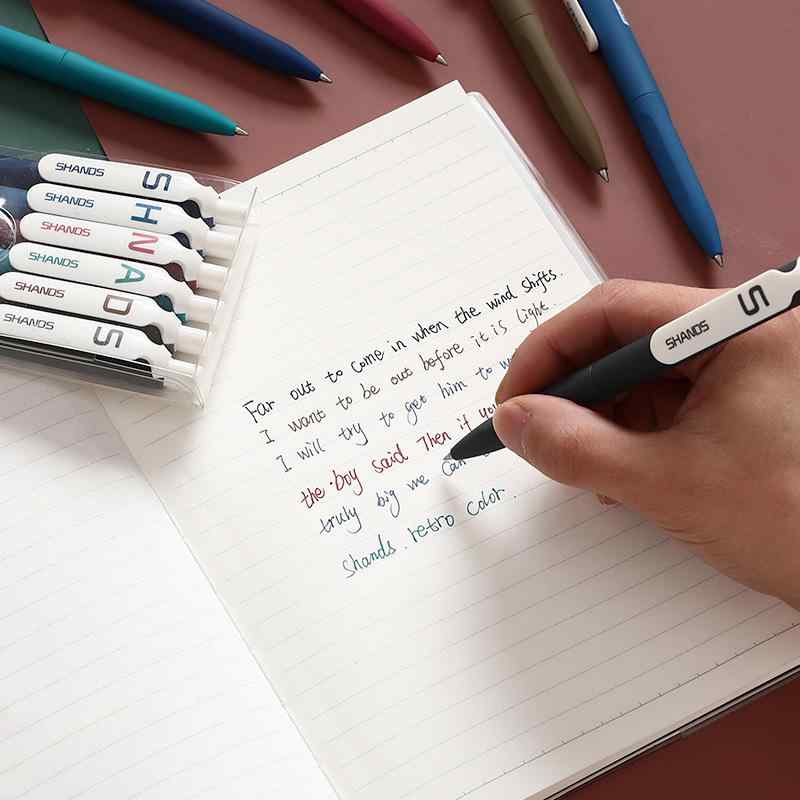 ペン 学生用 カラーペン 6色セット レトロ 中国風 水性 筆記用具 ノート 手帳