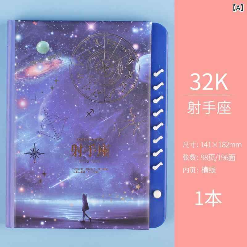 手帳 レディース ノート 十二星座 ラッキーアイテム ダイアリー かわいい 少女 ロック付き 文具 ギフト..