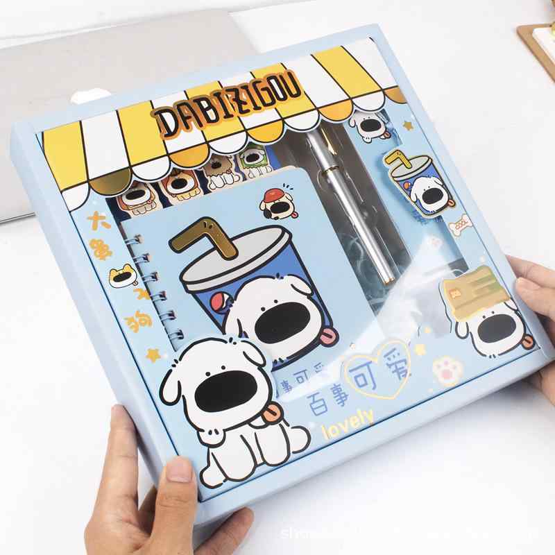 ノート 子供 大鼻 犬 かわいい カートゥーン 小学生 誕生日 ギフト 韓国風 筆記用具 セット