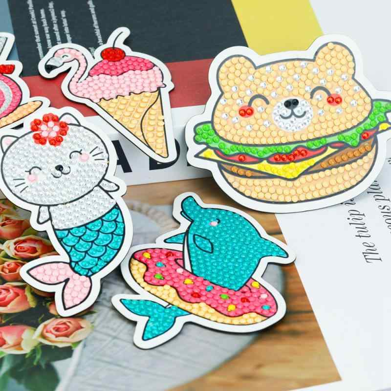 子供用 知育玩具 DIY 制作キット デコレーション 冷蔵庫 磁石 おもちゃ 手作り カートン かわいい(x2)