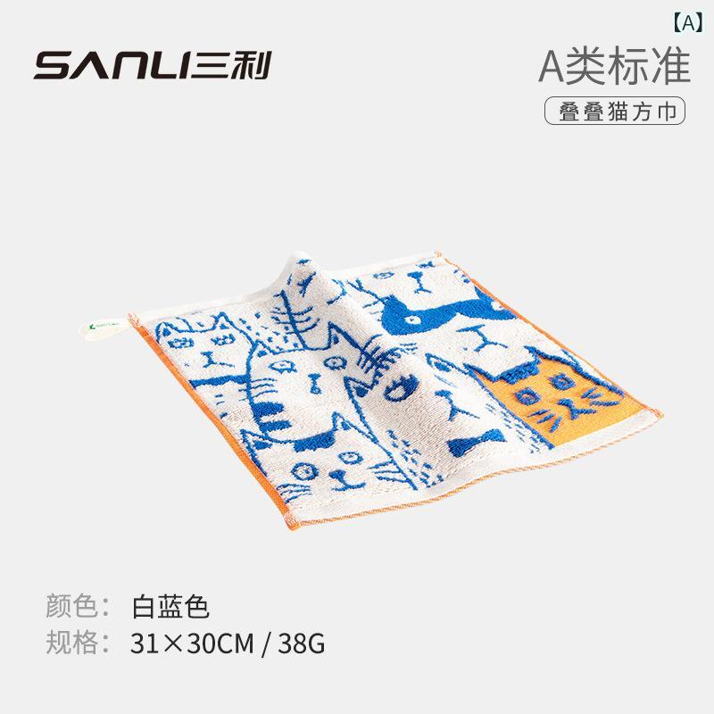 タオル 子供用 ベビー 赤ちゃん ハンカチ 纯棉 綿100% ウォッシュタオル 猫柄 提花 吸水性