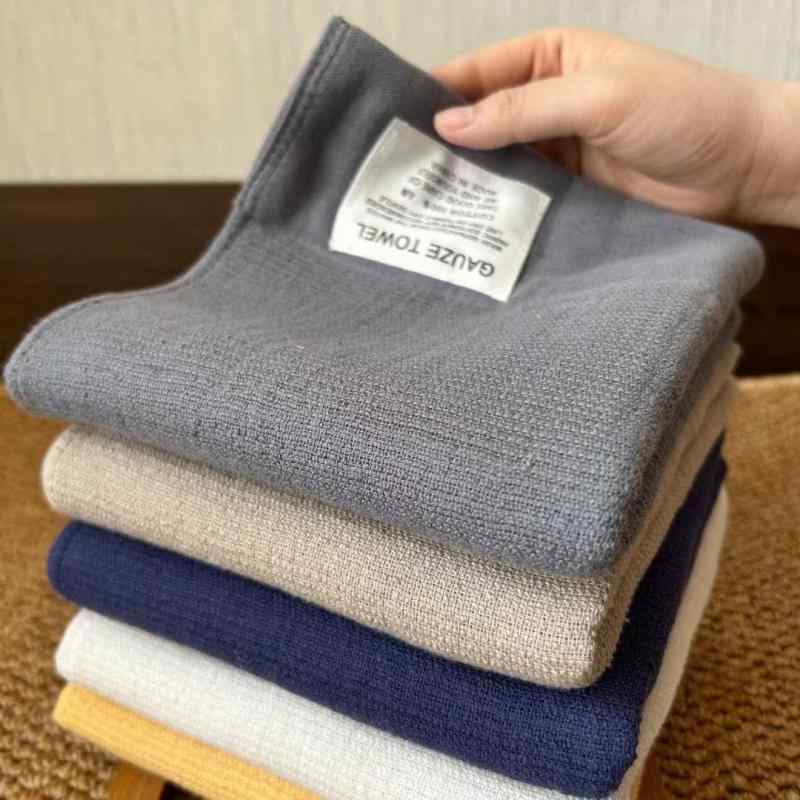 タオル セット ベビー用 コットン 紗布 洗顔タオル イエロー ホワイト ネイビー コーヒー グレー 35x75cm