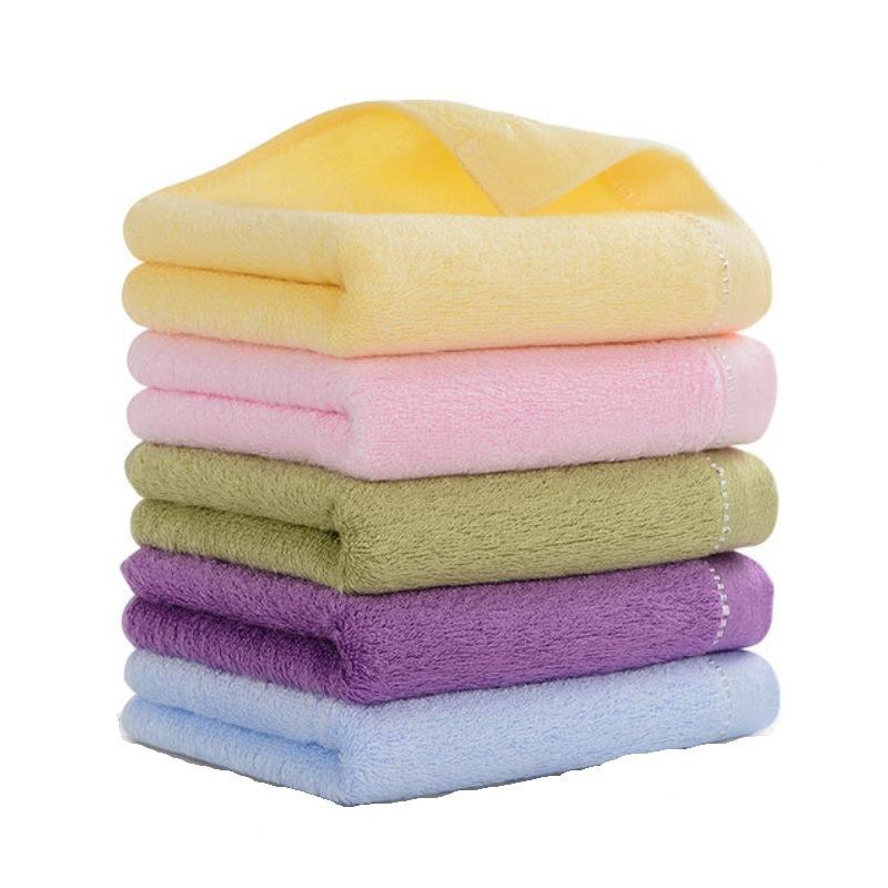 タオル 男女兼用 竹繊維 フェイスタオル 吸水 速乾 柔らかい 肌触り 無地 イエロー ピンク グリーン ブ..