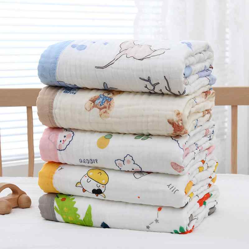 ベビー バス タオル 純綿 ガーゼ A類 親膚 柔らかい かわいい イラスト 春夏秋冬 110*110cm スペースウ..