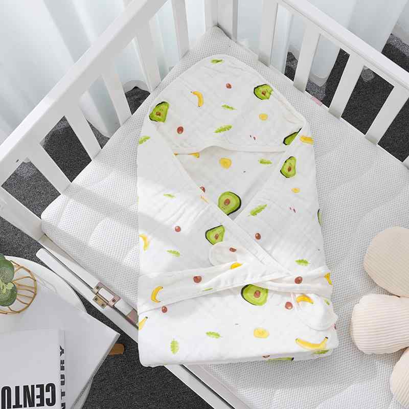 ベビー おくるみ 新生児 赤ちゃん 綿100％ ガーゼ 90×90cm フード付き バスタオル ストロベリー カー 車 牛 アボカド アイスクリーム ダイナソー ホース タイガー ラッキーアイテム フィッシュ