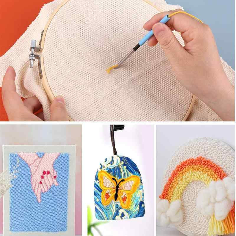 刺繍道具セット 刺しゅう針 ニードルパンチ ツール 簡単交換可能 針仕事 DIY 手芸用品