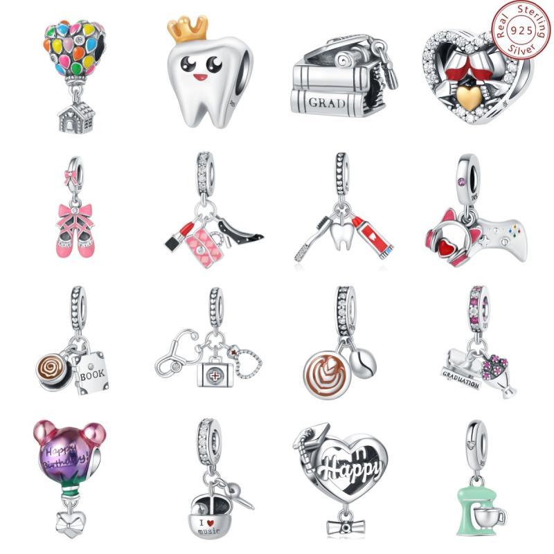 アクセサリーパーツ 925シルバー製 DIY 萌え歯王子 美味しいコーヒー 潔歯セット ゲームガール 口紅 バ..